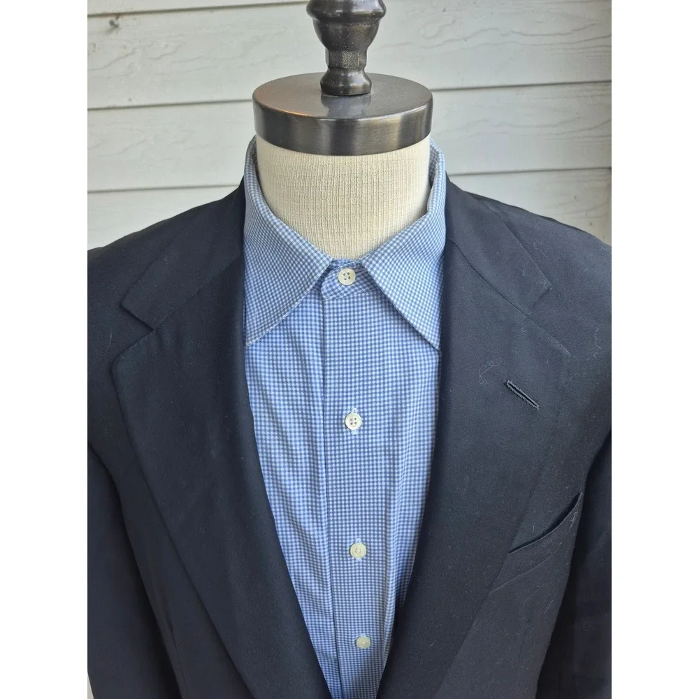 Oxxford Clothes Norton Ditto Mens 44 R Black Wool Blazer Manhattan II Sport Coat